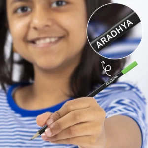 LASER PERSONALIZED NAME PENCILS BOX SET OF 10 PCS (1 ERASER & SHARPENER FREE)