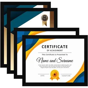 8.5 x 11 inch Certificate With Frame