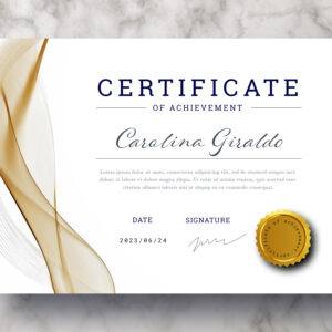 8.5 x 11 inch Certificate