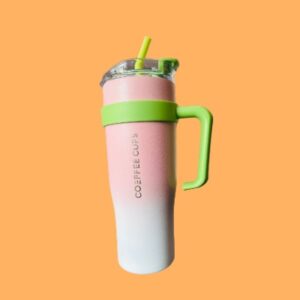 Sip in style tumbler with handle and straw lid